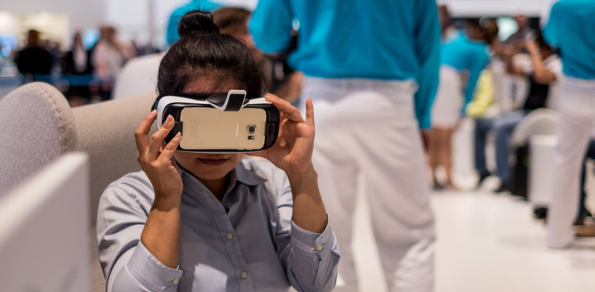 Girl using VR