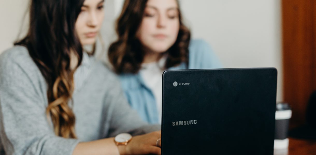woman working on computer