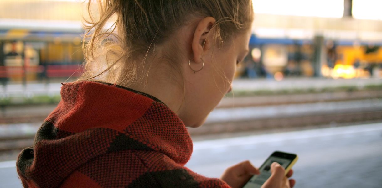 woman using phone