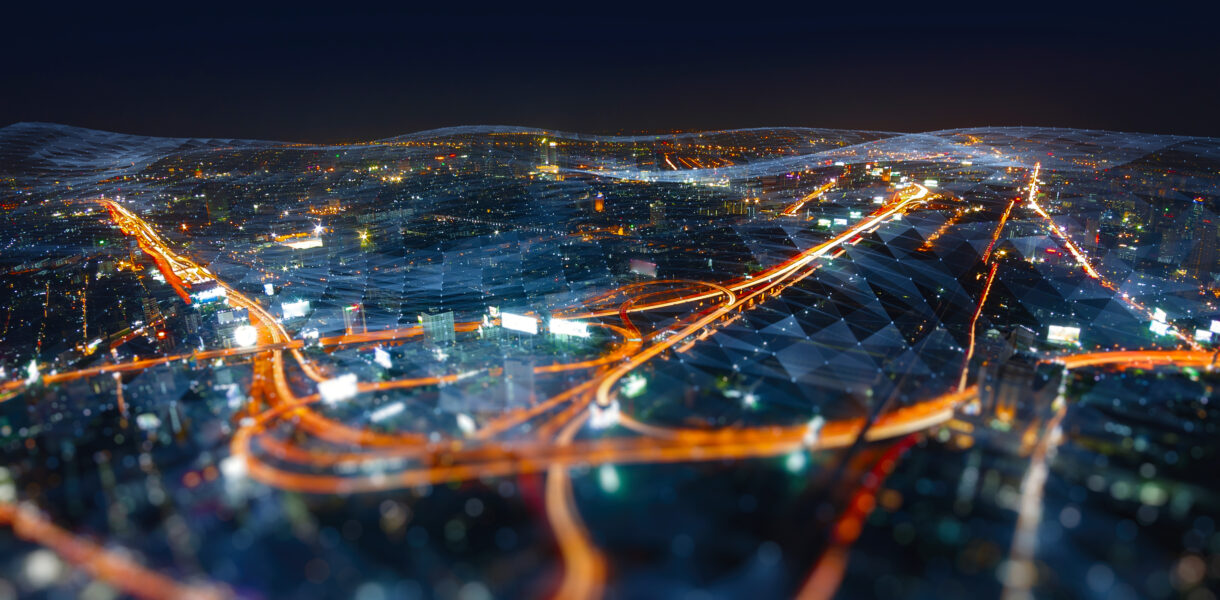 Wireless network and Connection technology concept with Abstract Bangkok city background