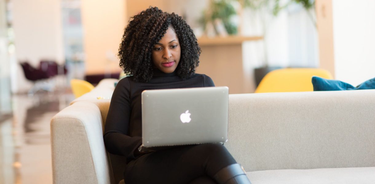 woman working on computer