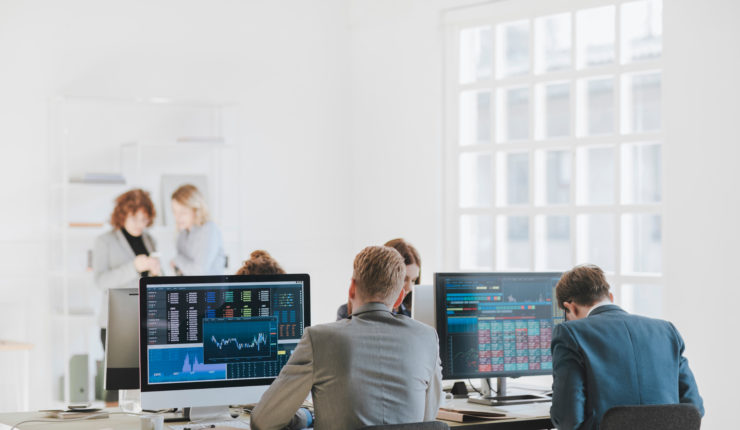 People in the office using the devices