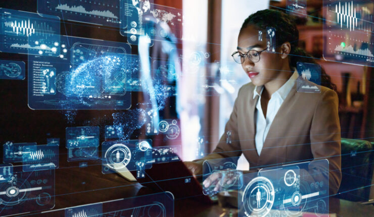 Young,Femal,E,Engineer,Concept.,Gui,(graphical,User,Interface).