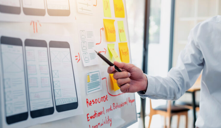 Group,Of,Designers,Work,Together,To,Brainstorm,,Outline,,And,Develop