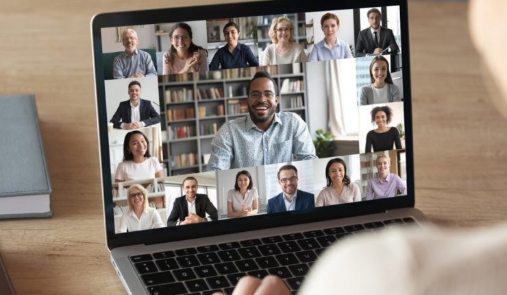 person on webinar