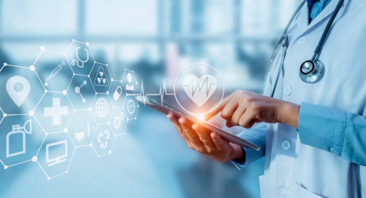 Medicine,Doctor,Touching,Tablet,With,Digital,Healthcare,And,Network,Connection