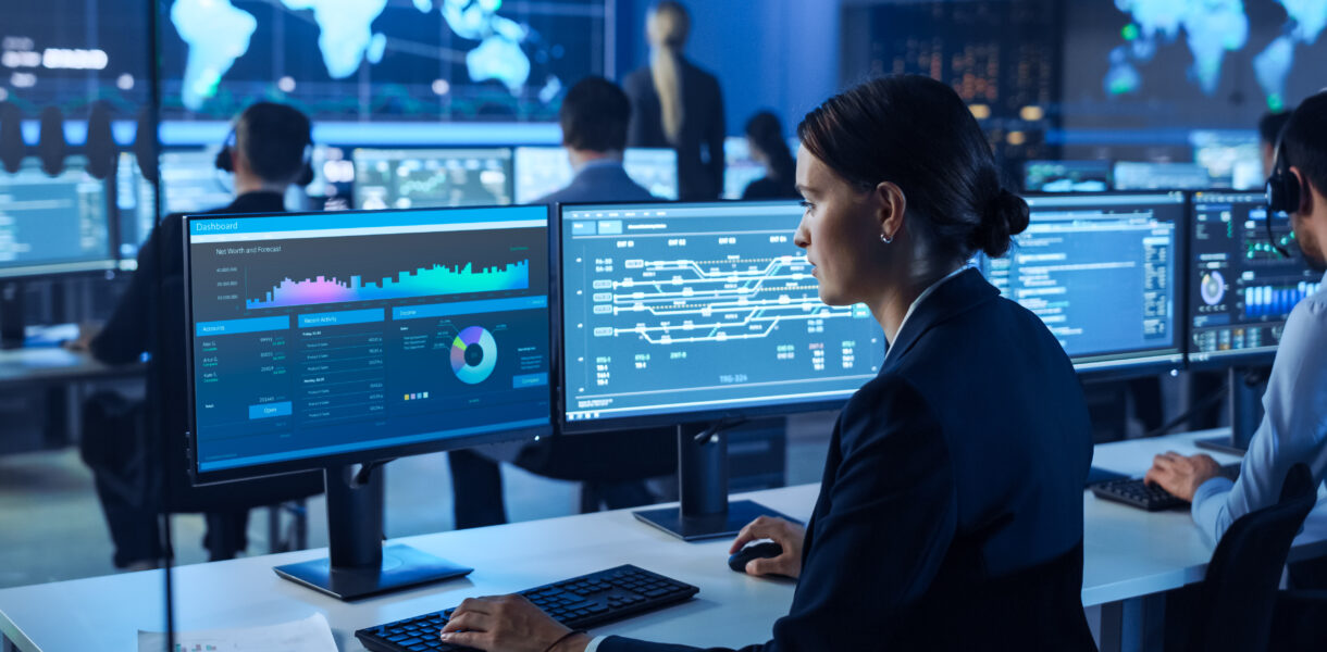 Team,Of,Professional,Computer,Data,Science,Engineers,Work,On,Desktops