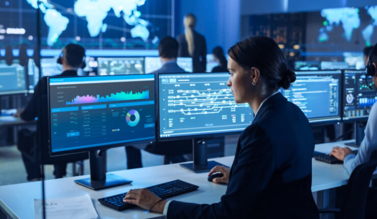 Team,Of,Professional,Computer,Data,Science,Engineers,Work,On,Desktops
