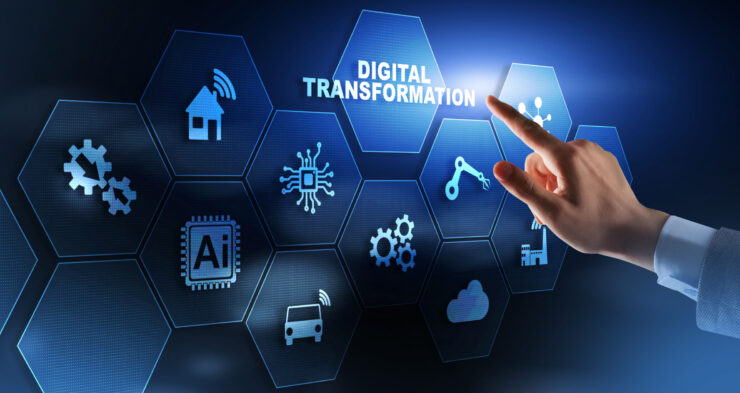 Digital,Transformation,And,Digitalization,Technology,Concept,On,Abstract,Background.