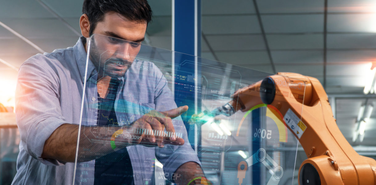 Engineer,Industry,Factory,Using,Digital,Tablet,Hologram,Monitoring,Upgrade,Of