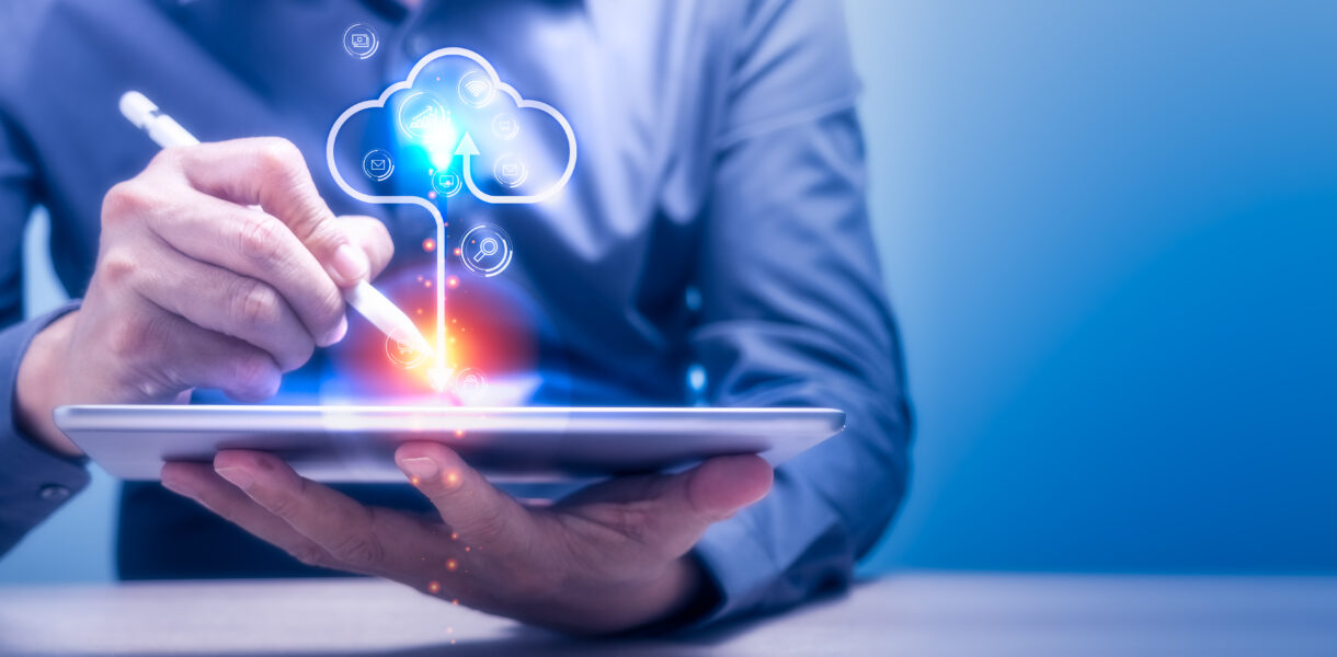 Businessman,Using,Tablet,Computer,To,Connecting,Data,Information,And,Communication