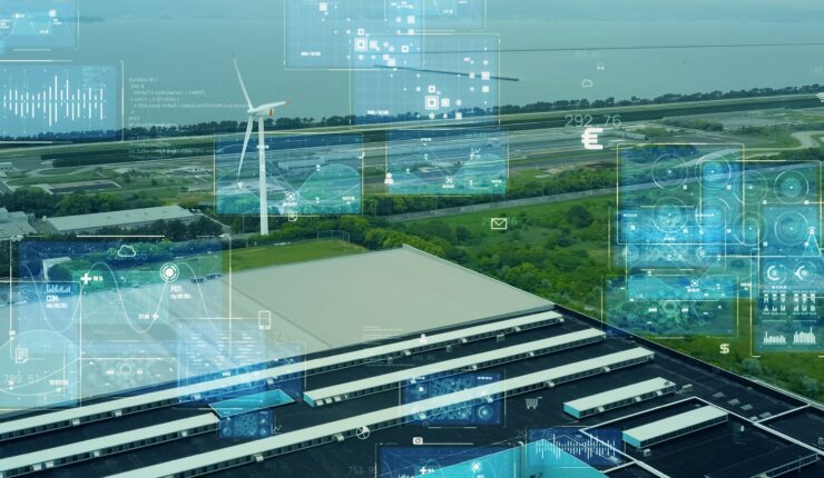 Wind,Power,Plant,And,Environmental,Technology,Concept.
