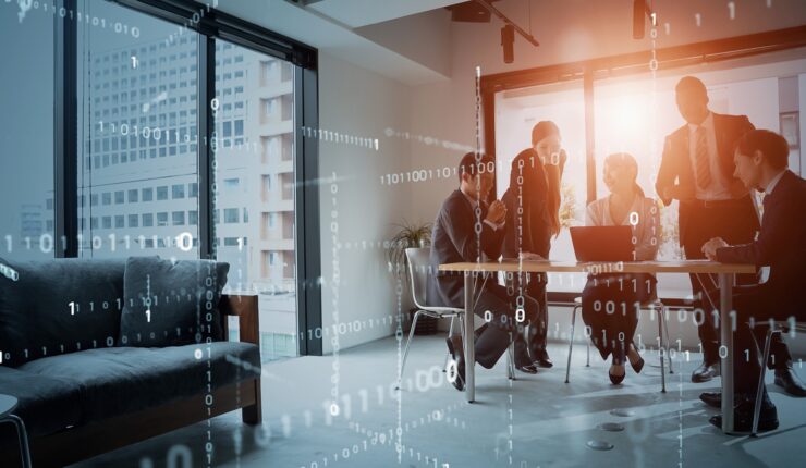 Digital,Transformation,Concept.,System,Engineering.,Binary,Code.,Programming.