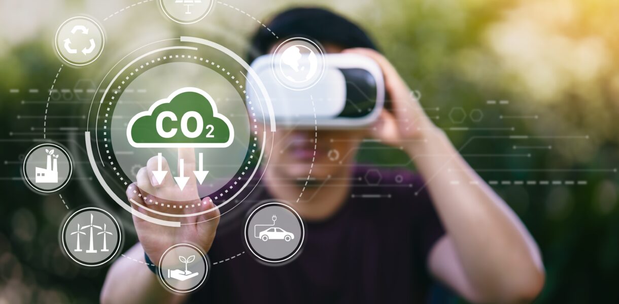 Young,Man,Using,Vr,Virtual,Reality,Headset,With,Reduce,Co2