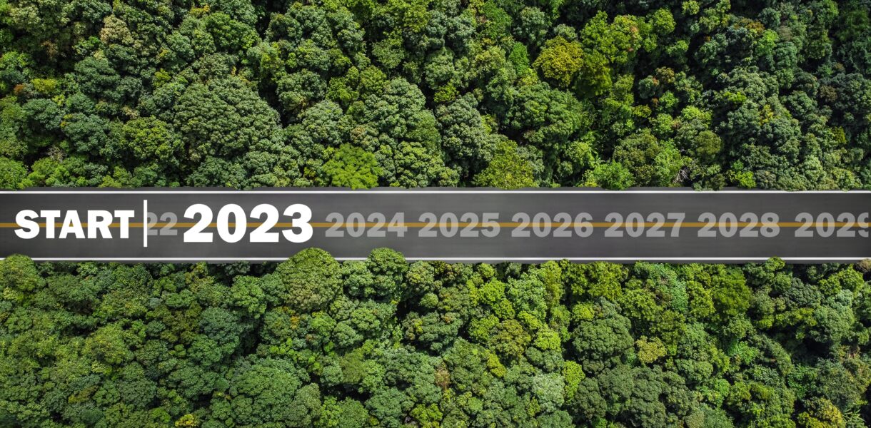 New,Year,2023,Numbers,On,Road,Drag,Tires,Planning,Concept,