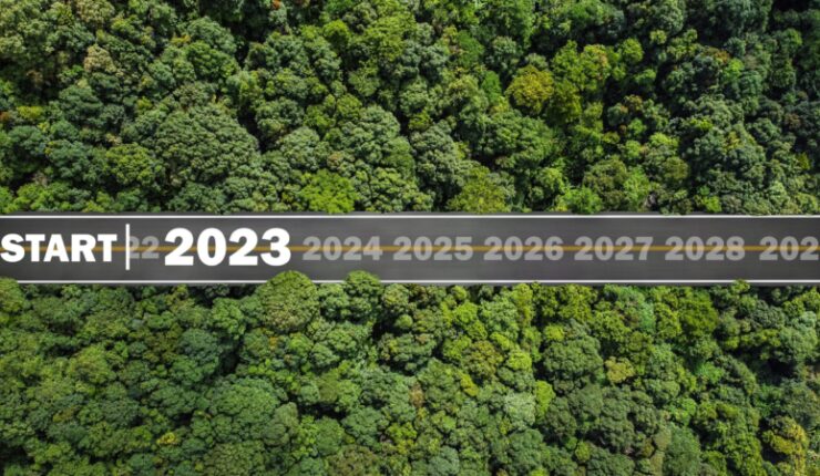 New,Year,2023,Numbers,On,Road,Drag,Tires,Planning,Concept,
