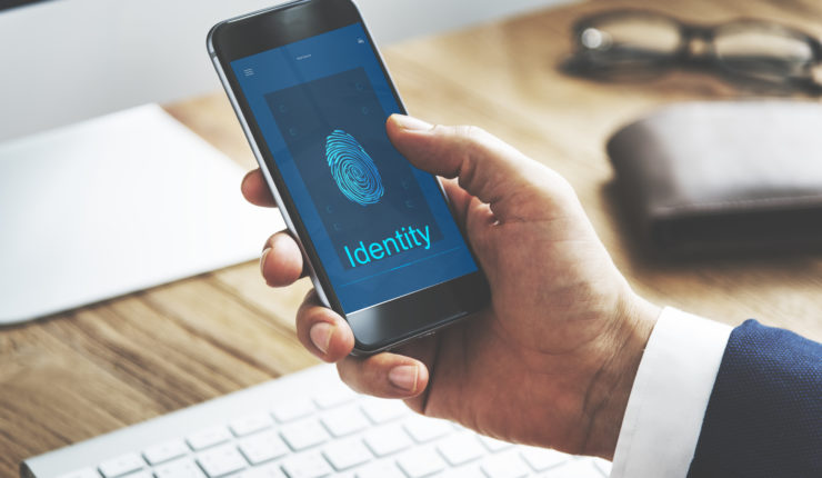 Male using digital ID on a mobile device