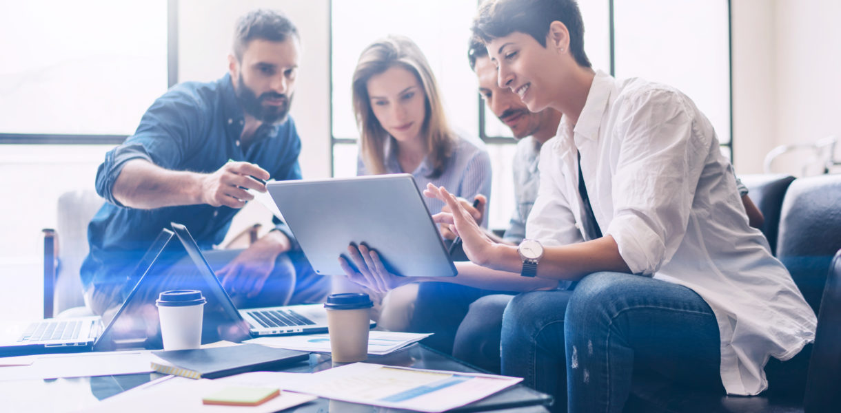 Concept,Of,Presentation,New,Startup,Project.group,Of,Young,Coworkers,Discussing